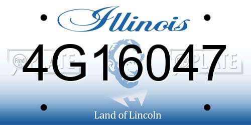4G16047 Illinois License Plate