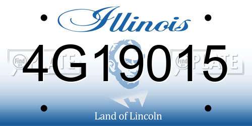 4G19015 Illinois License Plate
