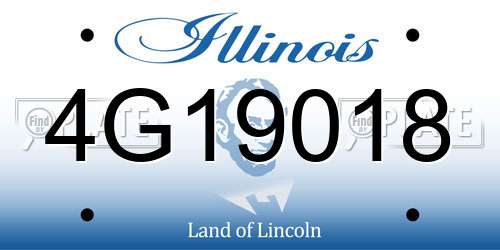 4G19018 Illinois License Plate