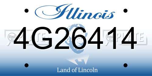 4G26414 Illinois License Plate