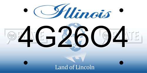 4G26O4 Illinois License Plate