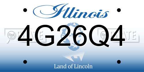 4G26Q4 Illinois License Plate