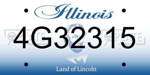 4G32315 Illinois License Plate