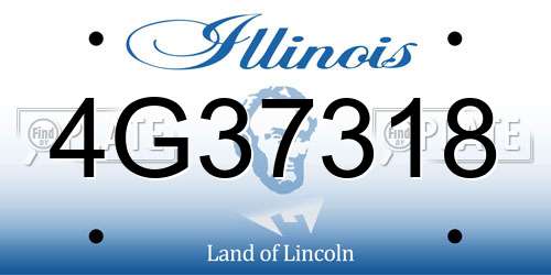 4G37318 Illinois License Plate