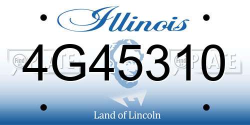 4G45310 Illinois License Plate