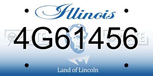 4G61456 Illinois License Plate