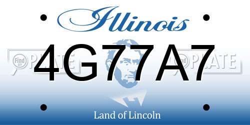 4G77A7 Illinois License Plate
