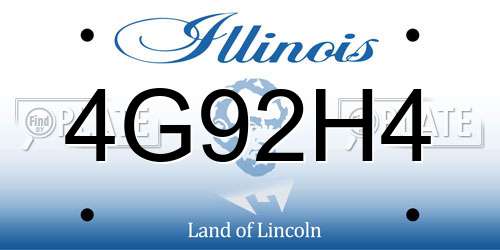 4G92H4 Illinois License Plate