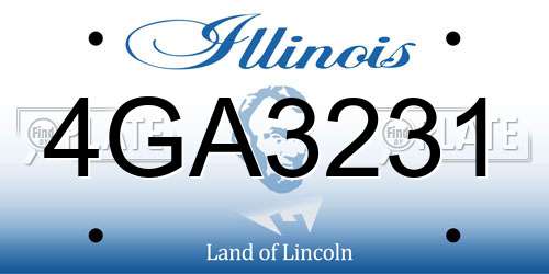 4GA3231 Illinois License Plate