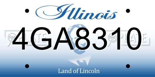 4GA8310 Illinois License Plate