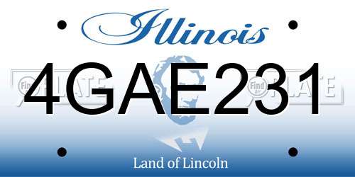 4GAE231 Illinois License Plate