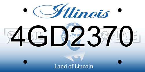 4GD2370 Illinois License Plate