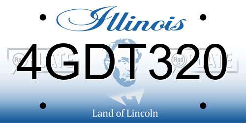 4GDT320 Illinois License Plate