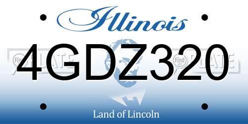 4GDZ320 Illinois License Plate