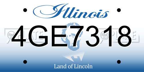 4GE7318 Illinois License Plate