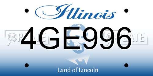 4GE996 Illinois License Plate