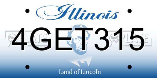 4GET315 Illinois License Plate