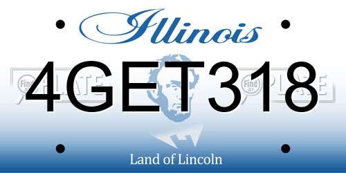 4GET318 Illinois License Plate