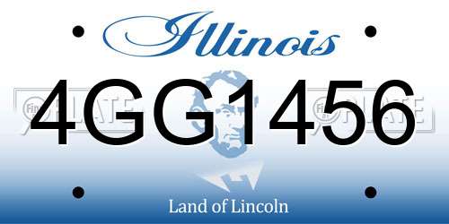 4GG1456 Illinois License Plate