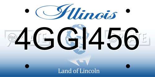 4GGI456 Illinois License Plate