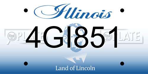 4GI851 Illinois License Plate