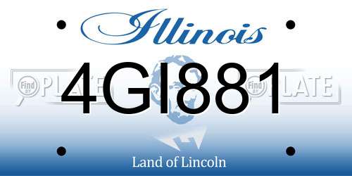 4GI881 Illinois License Plate