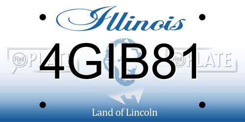 4GIB81 Illinois License Plate