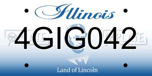 4GIG042 Illinois License Plate
