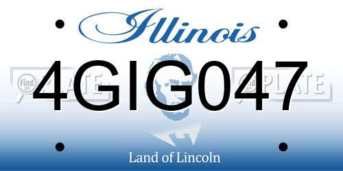 4GIG047 Illinois License Plate