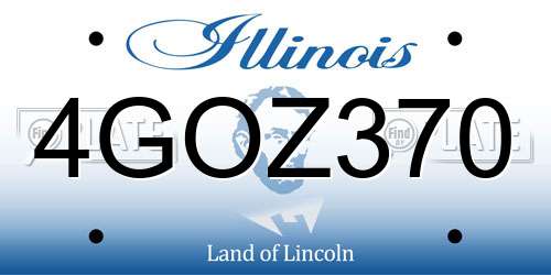4GOZ370 Illinois License Plate