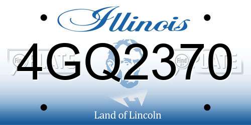 4GQ2370 Illinois License Plate
