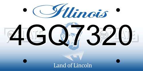 4GQ7320 Illinois License Plate