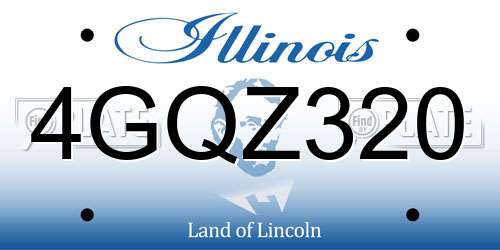 4GQZ320 Illinois License Plate