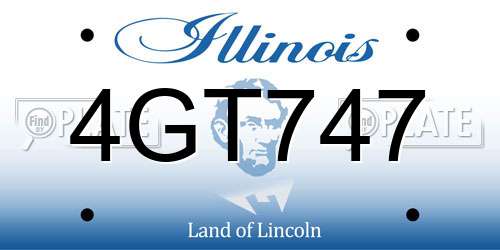 4GT747 Illinois License Plate