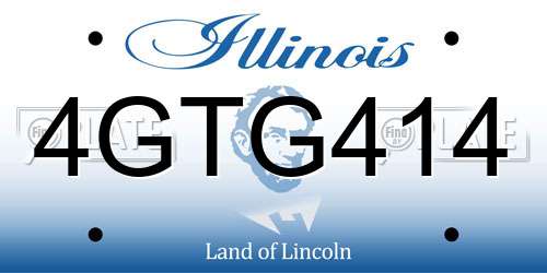 4GTG414 Illinois License Plate