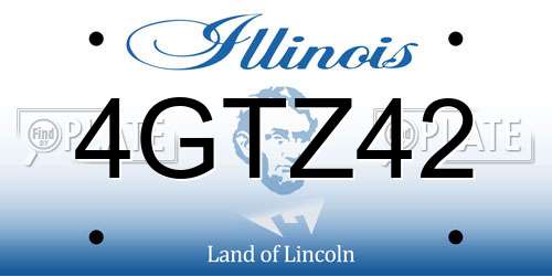 4GTZ42 Illinois License Plate