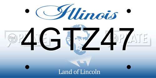 4GTZ47 Illinois License Plate