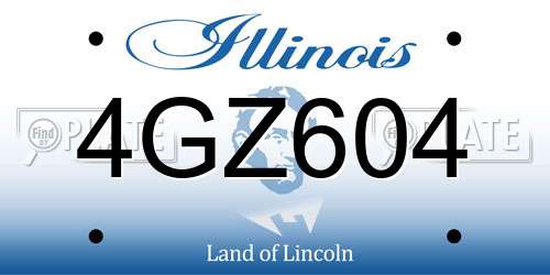4GZ604 Illinois License Plate