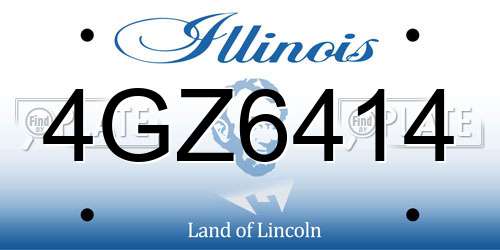 4GZ6414 Illinois License Plate