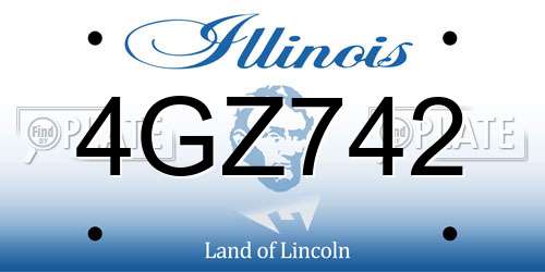 4GZ742 Illinois License Plate