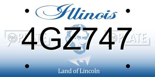 4GZ747 Illinois License Plate