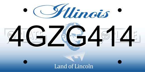 4GZG414 Illinois License Plate