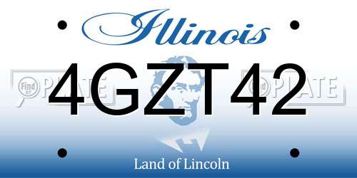 4GZT42 Illinois License Plate