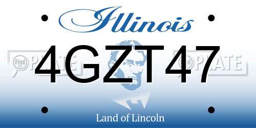4GZT47 Illinois License Plate