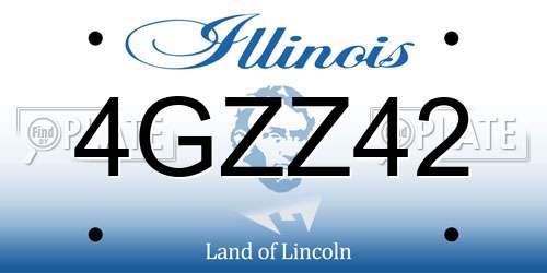 4GZZ42 Illinois License Plate