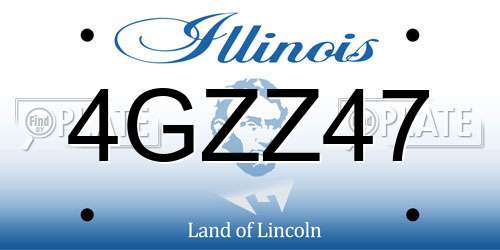 4GZZ47 Illinois License Plate