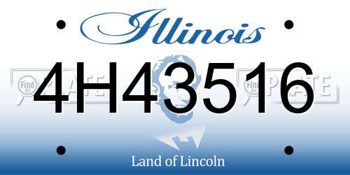 4H43516 Illinois License Plate