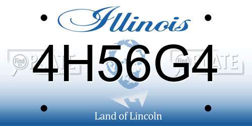 4H56G4 Illinois License Plate