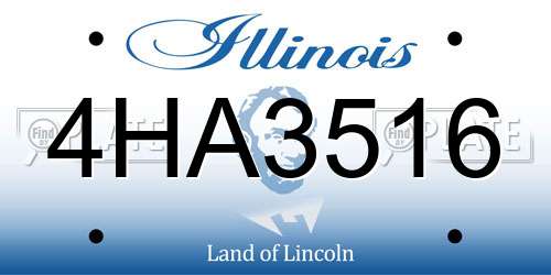 4HA3516 Illinois License Plate