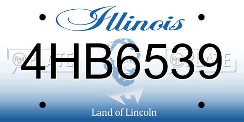 4HB6539 Illinois License Plate